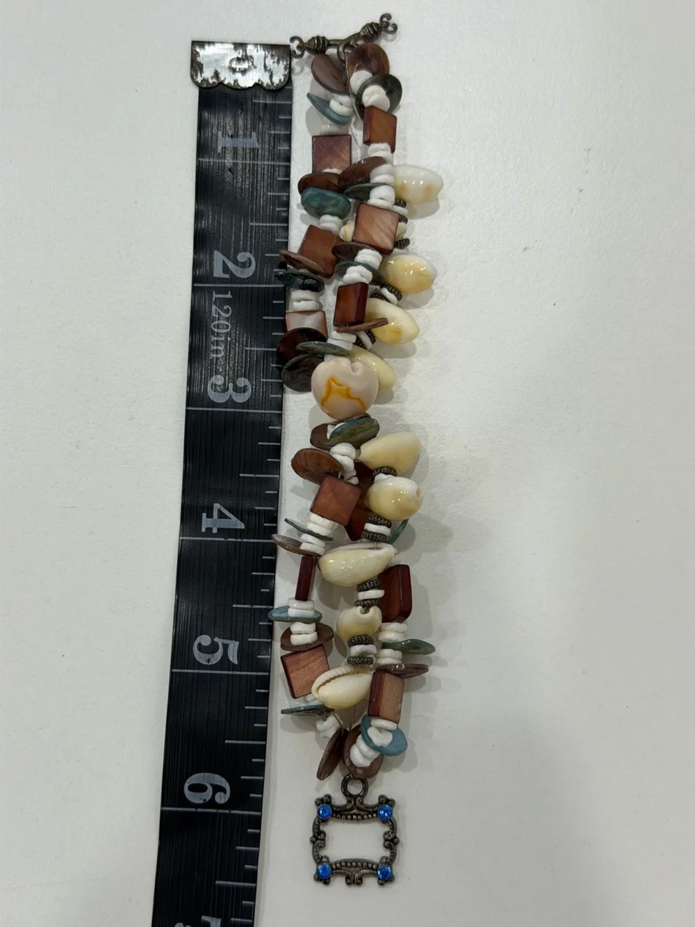 Handmade Shell Bead Bracelet Child Size 5.5”